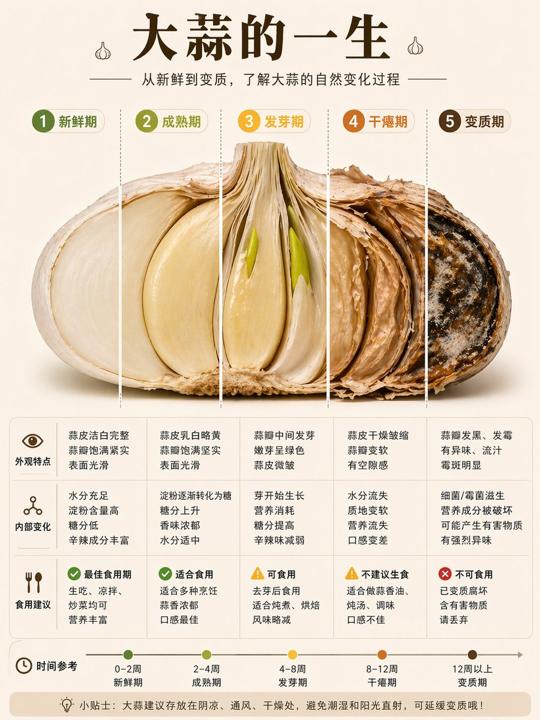 #1195 마늘의 일생: 시각적 여정 참고 이미지