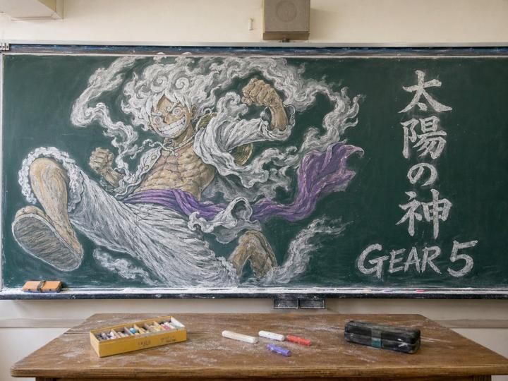#1435 Gear 5 칠판 교실 벽화 참고 이미지