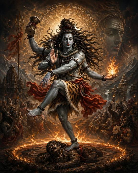 #1452 Shiva Tandava의 서사시적인 불의 춤 참고 이미지
