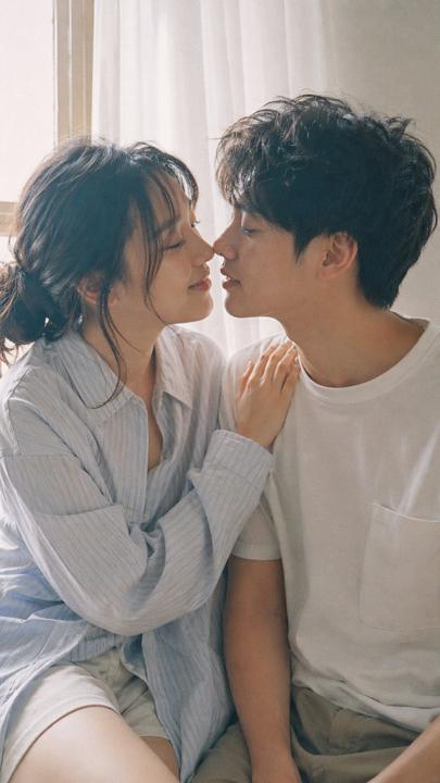 #1238 후지 필름풍 키스 직전 커플 인물 사진 참고 이미지