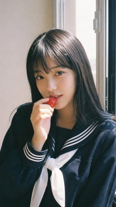 #1239 후지 필름풍 딸기 교복 소녀 인물 사진 참고 이미지