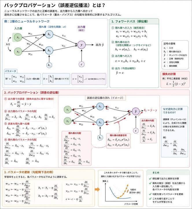 #1225 역전파 메커니즘 도해 인포그래픽 참고 이미지