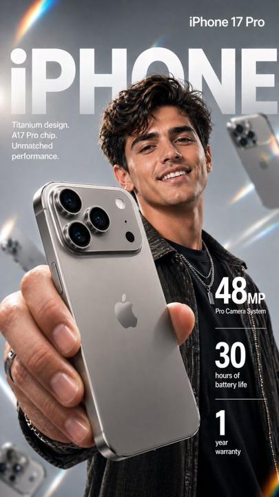 #1546 정밀함과 성능의 만남: iPhone 17 Pro 집중 조명 참고 이미지