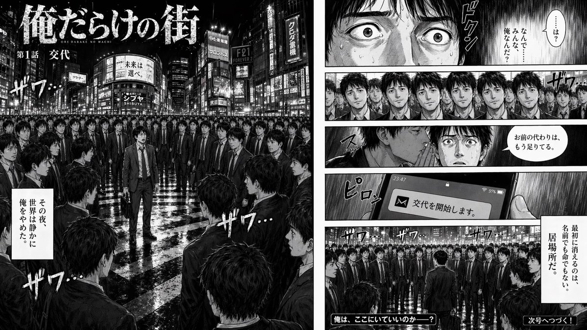 #115 사이코 스릴러 만화 더블 스프레드 참고 이미지