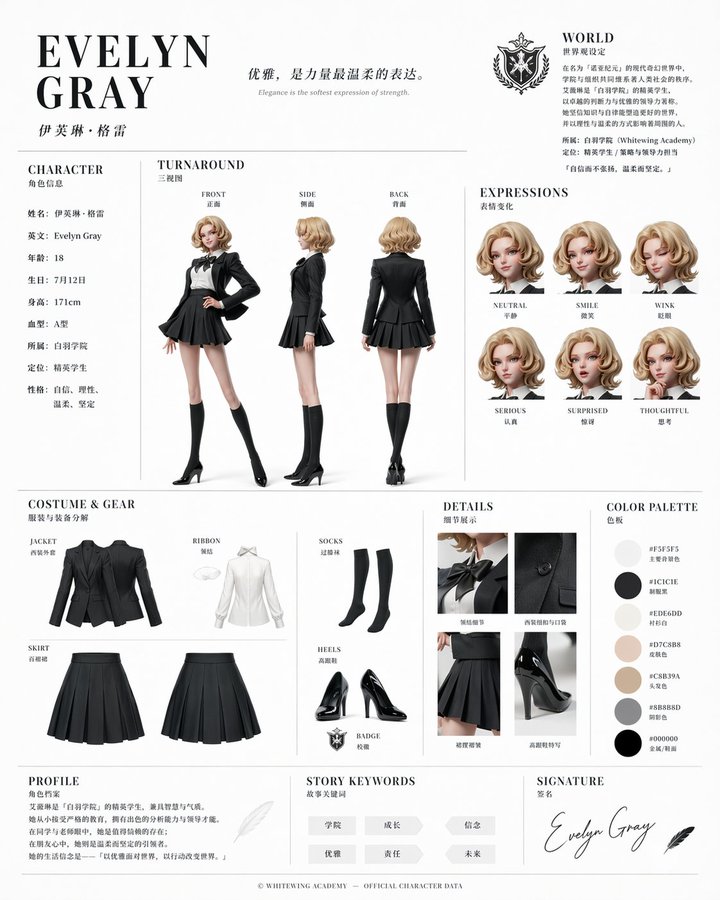 #306 공식 캐릭터 설정 자료 카드 참고 이미지