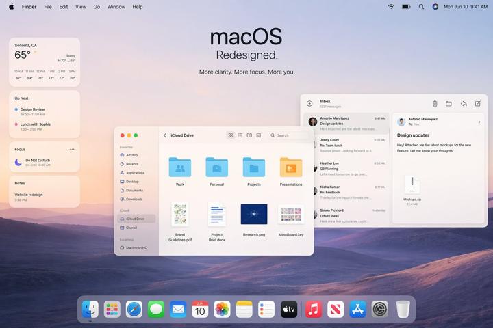 #1496 Apple macOS 리디자인 홍보용 목업 참고 이미지