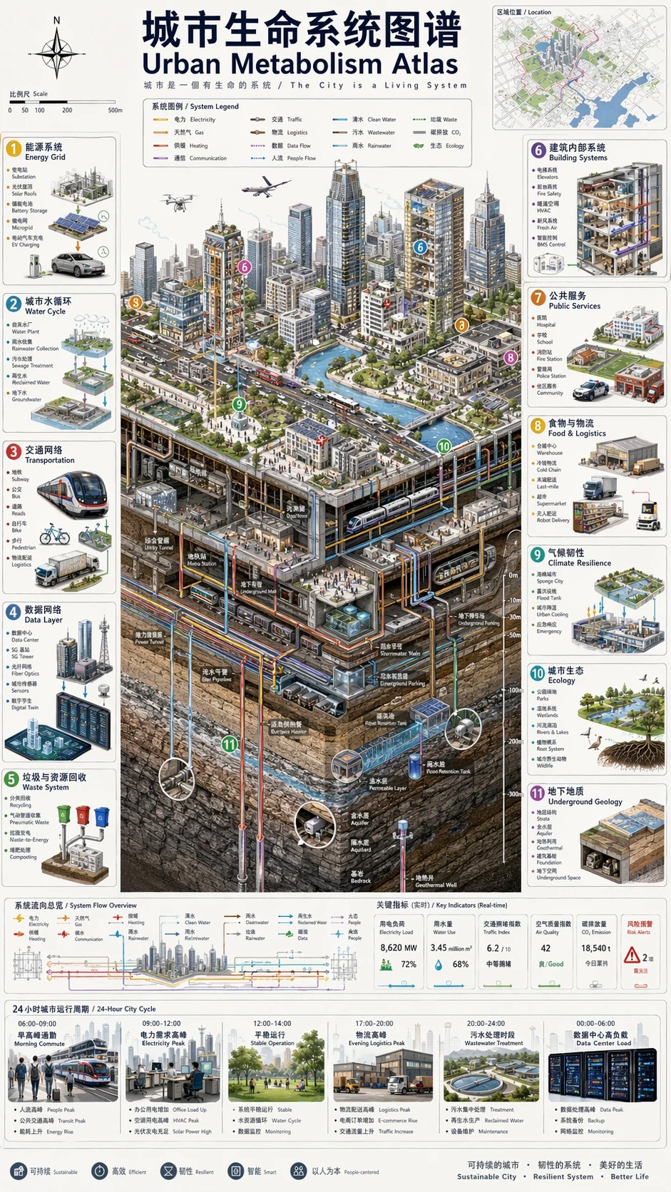 #1 도시 대사(metabolism) 단면 인포그래픽 참고 이미지