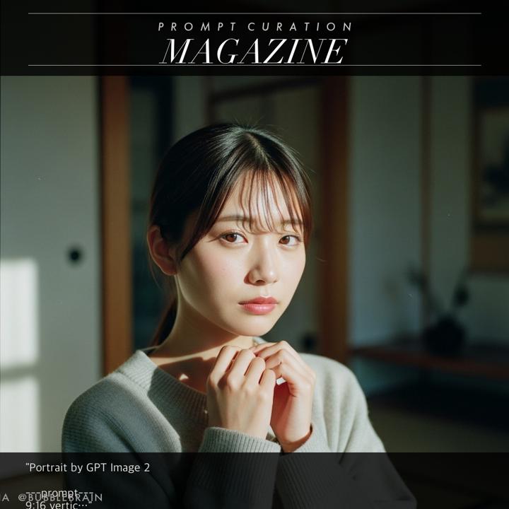 #1197 이 프롬프트를 사용하면 고품질 이미지를 생성할 수 있습니다. 프롬프트 예시: "Portrait by GPT 참고 이미지