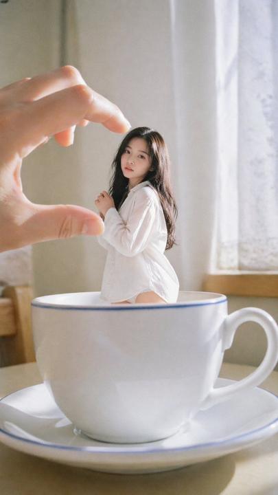 #1236 몽환적 원근 속 한국 아이돌의 초현실적 매력 참고 이미지