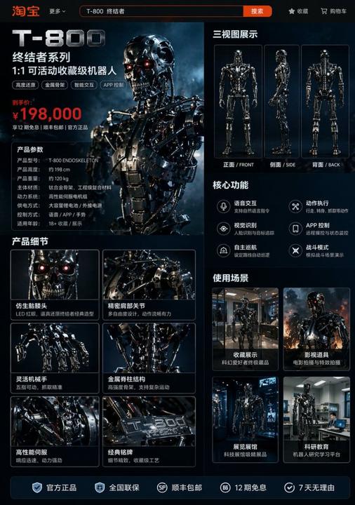 #1283 T-800 타오바오 상품 상세 페이지 참고 이미지