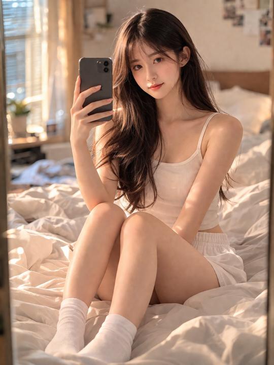 #1111 침실 거울 셀카 인물 사진 참고 이미지